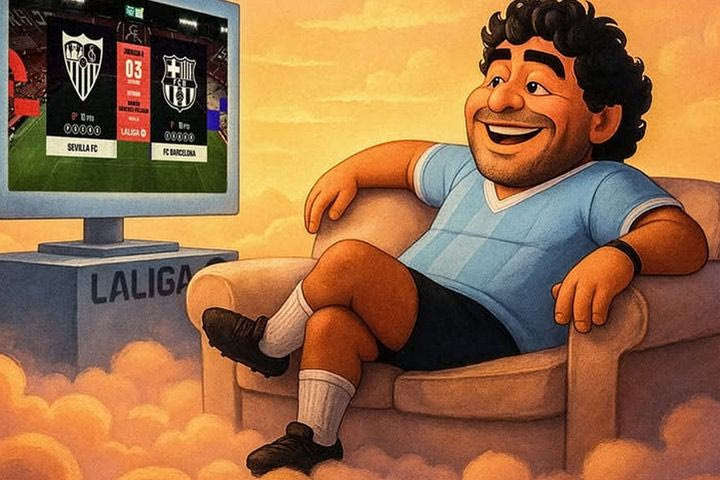 Σεβίλλη – Μπαρτσελόνα: Η La Liga παρουσίασε τη μάχη του “Πιθχουάν” με ξεχωριστικό εικαστικό για τον Μαραντόνα