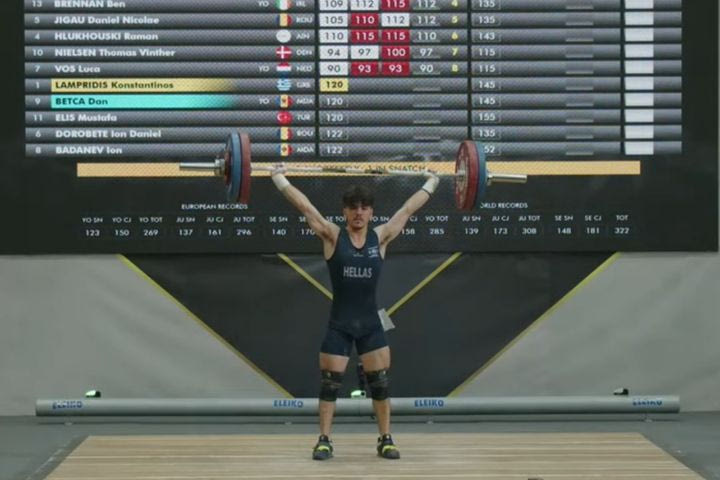 O Kωνσταντίνος Λαμπρίδης κρέμασε στο στήθος το ασημένιο μετάλλιο στο Ευρωπαϊκό άρσης βαρών