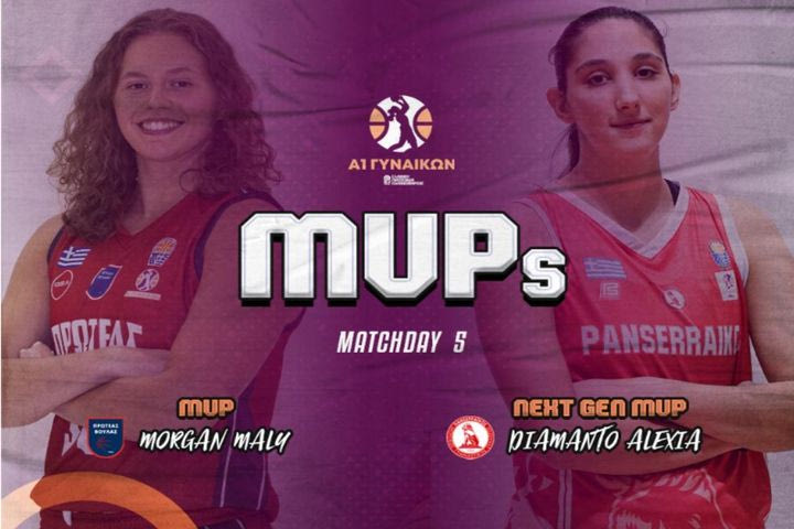 Α1 γυναικών: MVP η Μάλι, MVP Next Gen για δεύτερη φορά η Αλεξιά