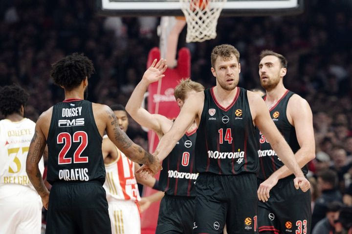 Η βαθμολογία της EuroLeague μετά την ήττα του Ολυμπιακού από τον Ερυθρό Αστέρα στο Βελιγράδι