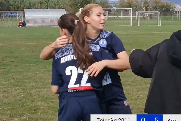 Νέο ρεκόρ στη Women’s Football League: Η 12χρονη Πολυμέρου έκανε ντεμπούτο με τα Τρίκαλα