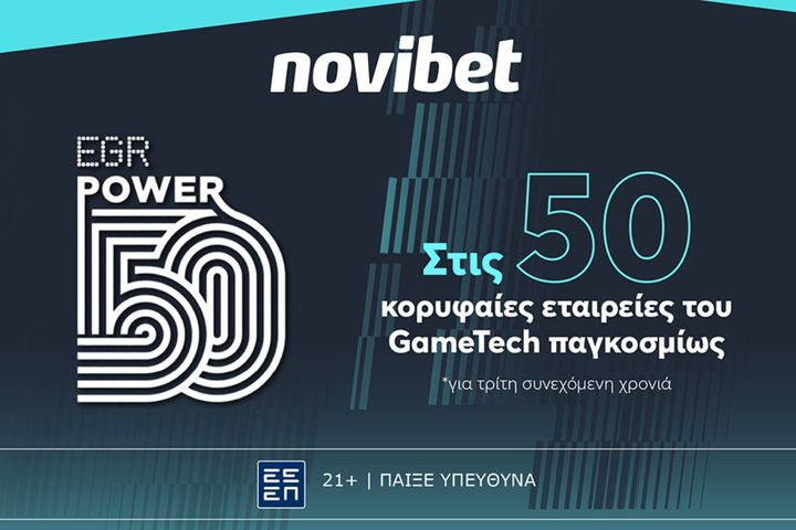 Η Novibet για τρίτη συνεχόμενη χρονιά στις 50 κορυφαίες εταιρείες του κλάδου παγκοσμίως