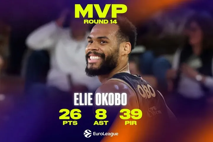 Ο Έλι Οκόμπο έκανε career-high και αναδείχθηκε MVP της 14ης αγωνιστικής στην EuroLeague