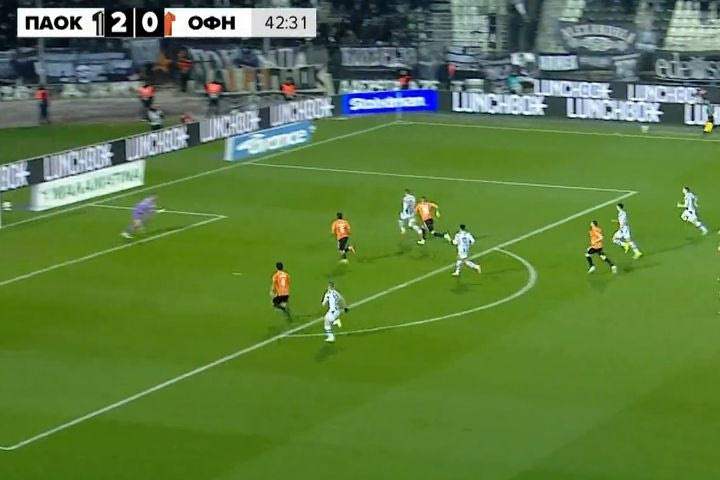 Ο Χατσίδης έδωσε υπέροχη ασίστ και ο Γιακουμάκης έσκαψε την μπάλα για το 3-0 του ΠΑΟΚ κόντρα στον ΟΦΗ