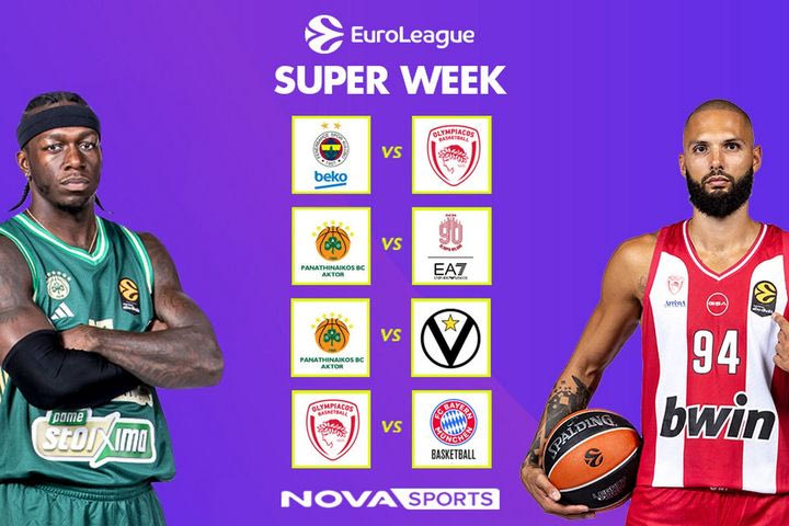 EuroLeague: Τζάμπολ στον β’ γύρο με την “Διαβολοβδομάδα” Νο6 στο παρκέ του Novasports!