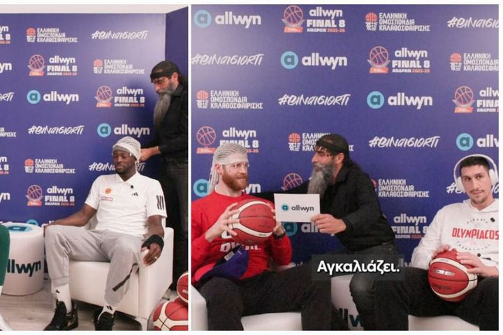 Allwyn Final 8: Τζέριαν Γκραντ και… Θωμάς Γουόκαπ απαγγέλλουν μαντινάδες σε άπταιστα Κρητικά στους Καλαϊτζάκη και Λαρεντζάκη