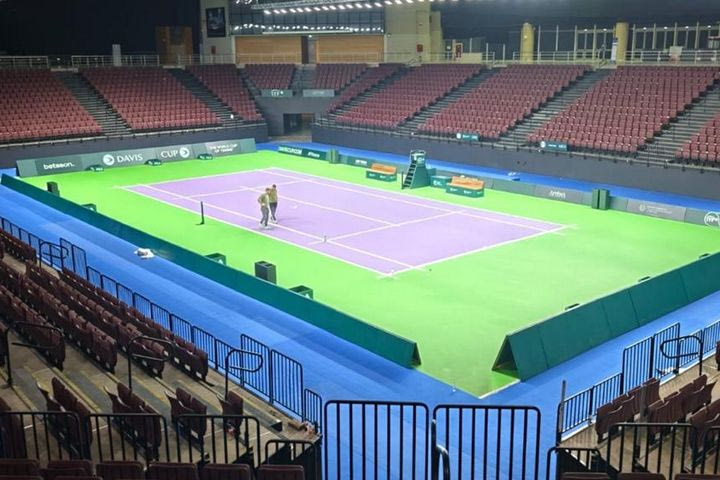 Davis Cup: Η εντυπωσιακή μεταμόρφωση του κλειστού Tae Kwon Do