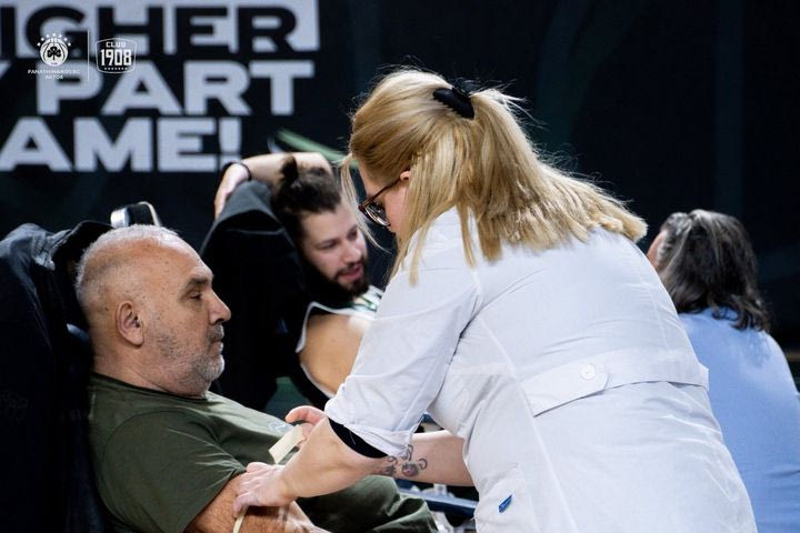 Μεγάλη ανταπόκριση στην εθελοντική αιμοδοσία πριν το ματς του Παναθηναϊκού AKTOR με την ΑΕΚ