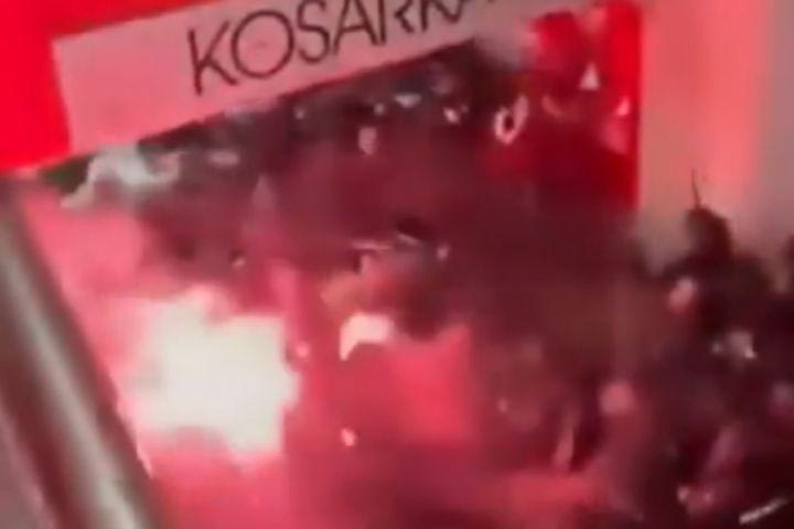 Ερυθρός Αστέρας – Παρτίζαν: Νέο VIDEO με την ένταση οπαδών – αστυνομίας