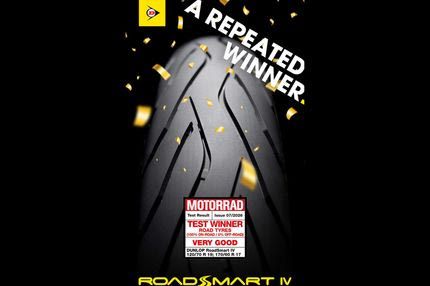 Το Dunlop RoadSmart IV "σάρωσε” τις αξιολογήσεις στο τεστ ελαστικών δρόμου από το MOTORRAD