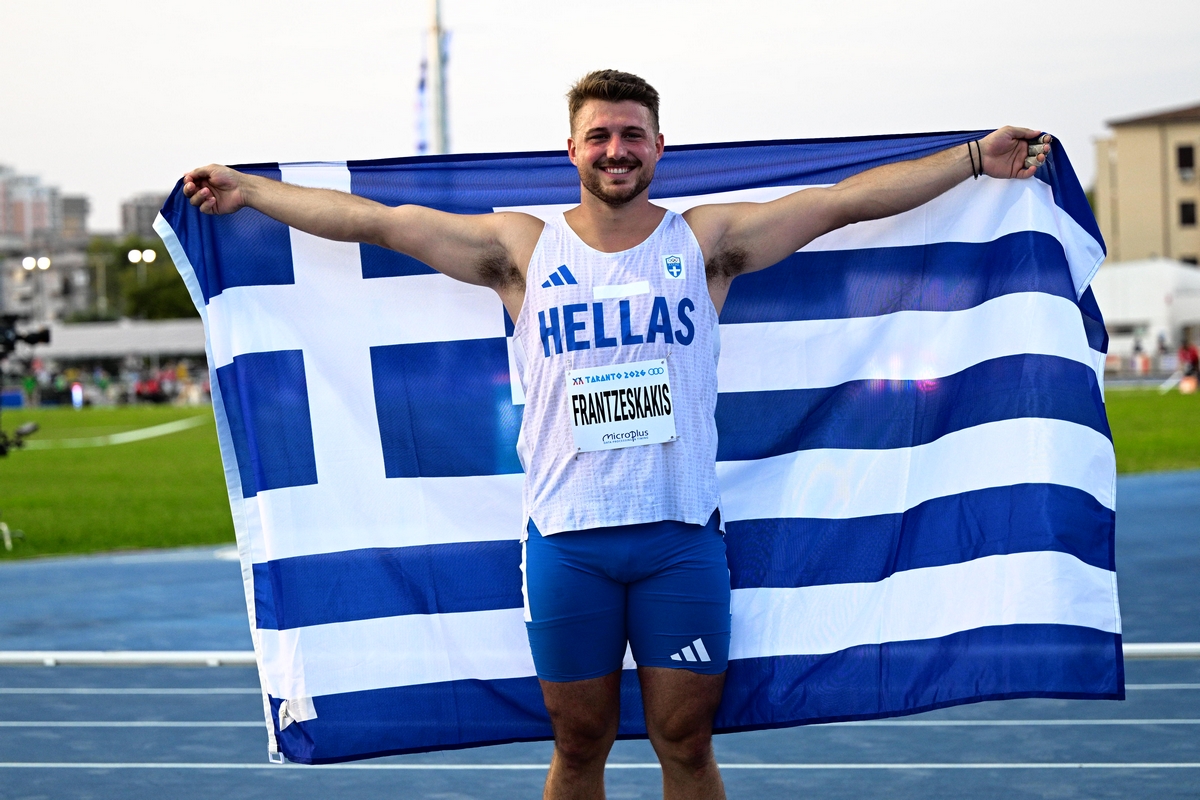 Ο Φραντζεσκάκης κατέκτησε στο ασημένιο μετάλλιο στη σφυροβολία στους Μεσογειακούς Αγώνες 2026                                          Ο Φραντζεσκάκης κατέκτησε στο ασημένιο μετάλλιο στη σφυροβολία στους Μεσογειακούς Αγώνες 2026